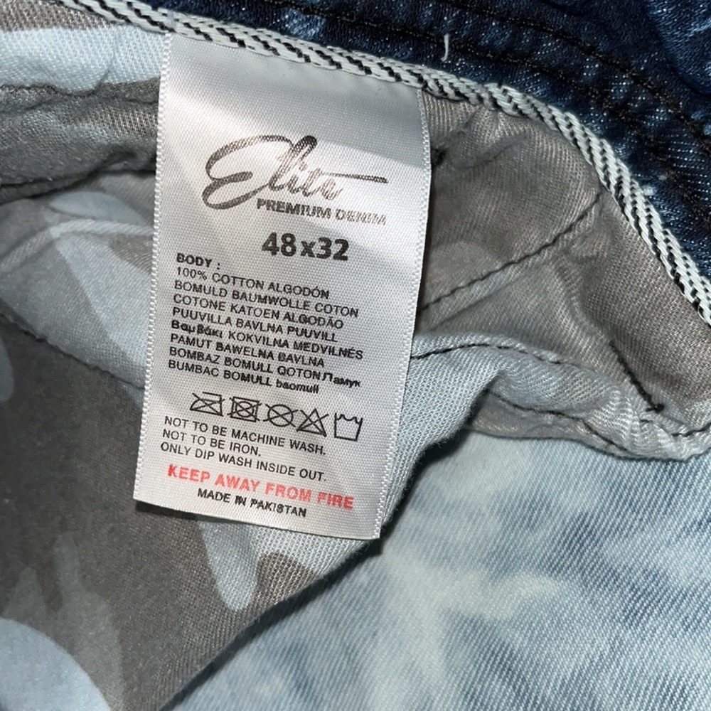Elite Denim rhinestone accents front pockets double button flap covered zipper